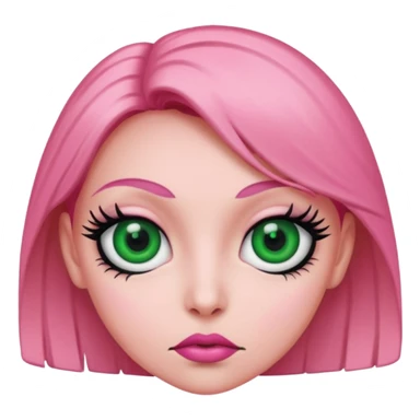 pink green black female eyeballs sticker