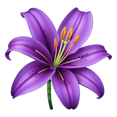 Purple lily flower sticker
