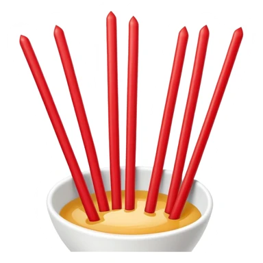 Beijing Sweetened Hawthorn Strips sugar glazed red sticks, simplified emoji style with bold outlines and bright colors, cartoon style traditional Bing Tang Hu Lu Si sticker