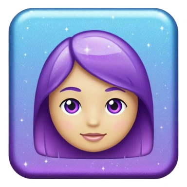 Glitter Purple and Cian Mark Check sticker