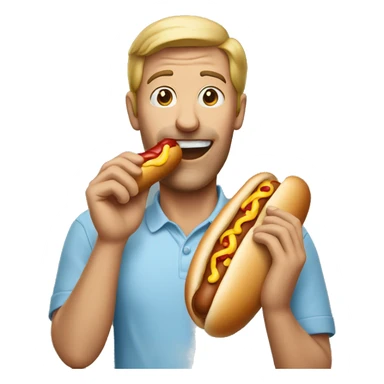 Man eating hotdog sticker