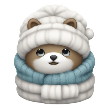 Cozy winter cute emoji  sticker