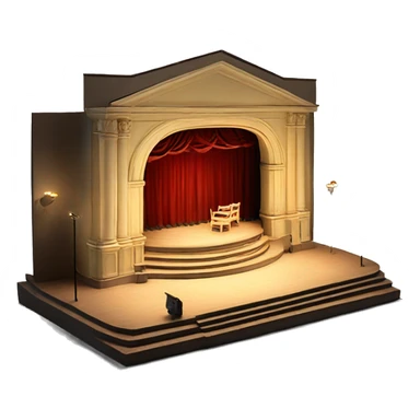 maquette theatre with lights and set model sticker