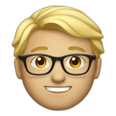 Blonde guy with glasses sticker