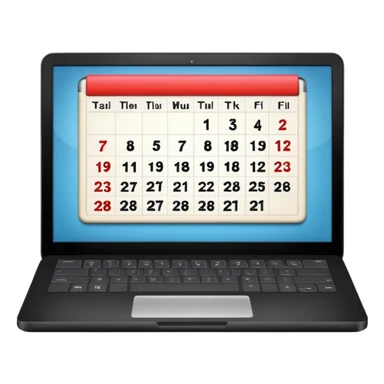 calendar page with a laptop inside sticker