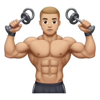 guy squeezing pecs cable crossover sticker