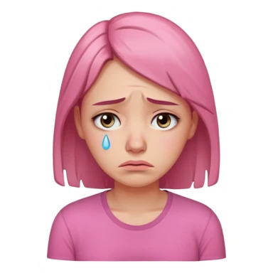sad 30 year old woman pink shirt sticker
