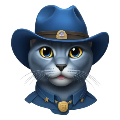 Blue Russian cat Texas Ranger sticker