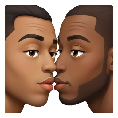 2 black mens kising sticker