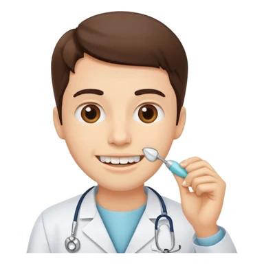 dentist, examining tooth, friendly sticker