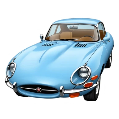 1970 e type jaguar 2+2 light blue  sticker