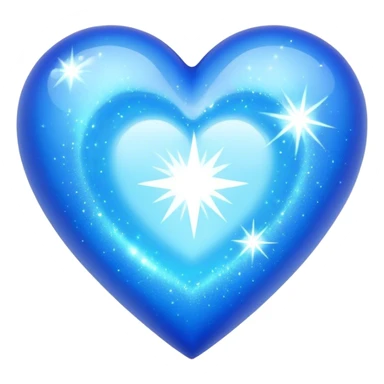 Blue heart with sparkle sticker