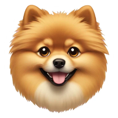 Combination of party emoji and a Pomeranian sticker