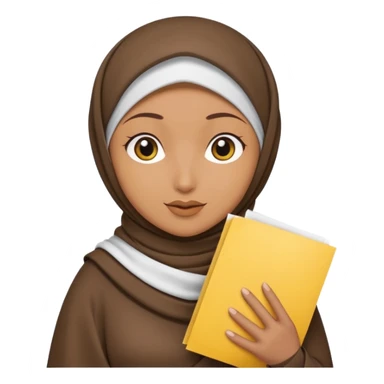 turkey wearing a hijab holding a yellow paper sticker