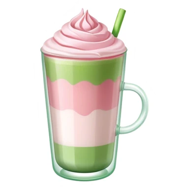 Strawberry matcha latte sticker