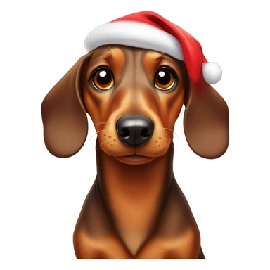 daschund dog with a Christmas hat sticker