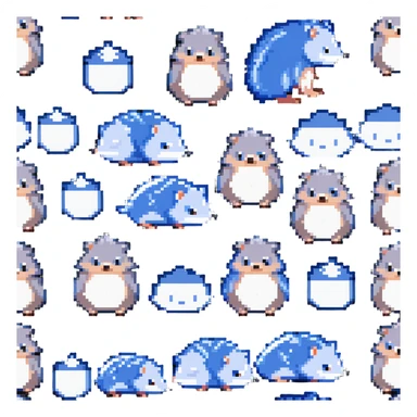 Baby hedgehogs Sonic, Shadow and Silver in colorful pixel art style sticker