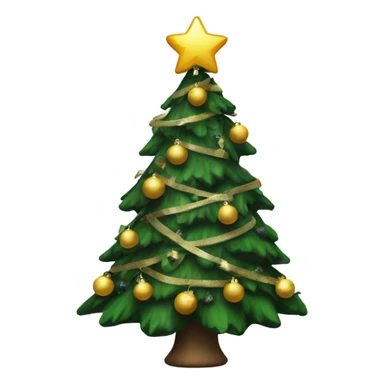 Christmas tree with black ornaments  sticker