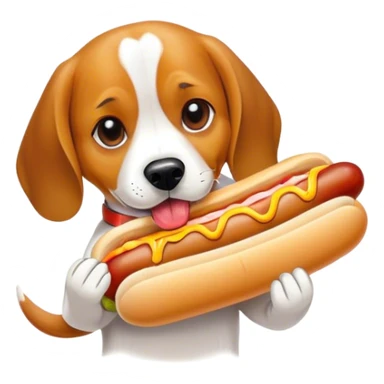 beagle eating hot dog sticker