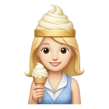 smiling Athena with white ice cream cone sticker