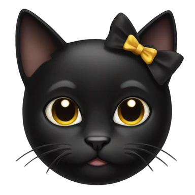 black cat with bow sticker