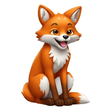 fox greeting with paws sticker