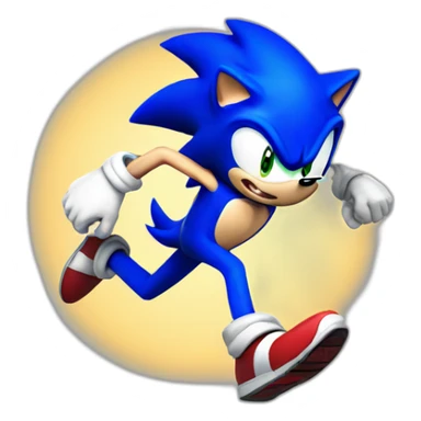 Sonic running fast sticker