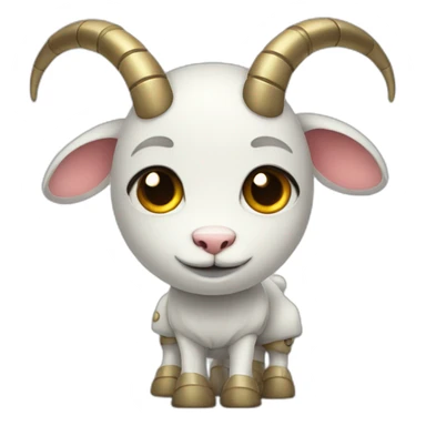 cute robot with goat horns sticker