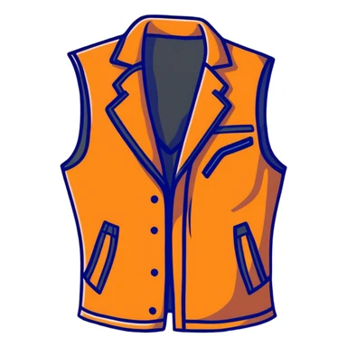 Brown leather vest sticker