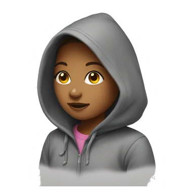 Girl wearing hoodie sticker