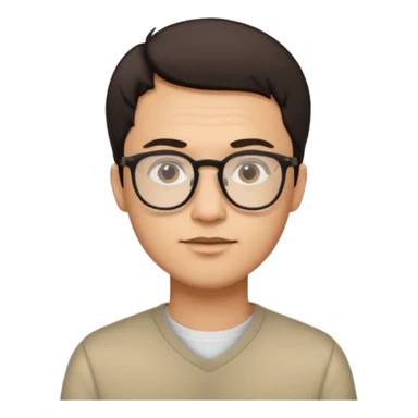 zumbi masculino, óculos fino, cabelo baixo sticker