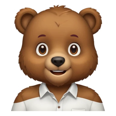 bear wear white shirt sticker