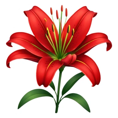 Red lily sticker
