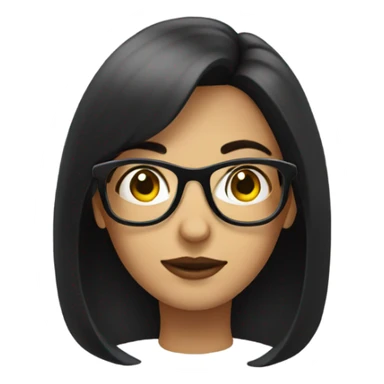 dark haired lady with glasses sticker