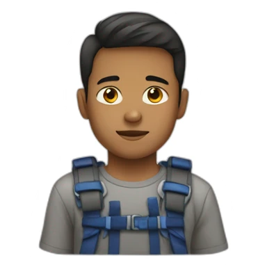 boy mixrace in perpendicular on drawbar sticker