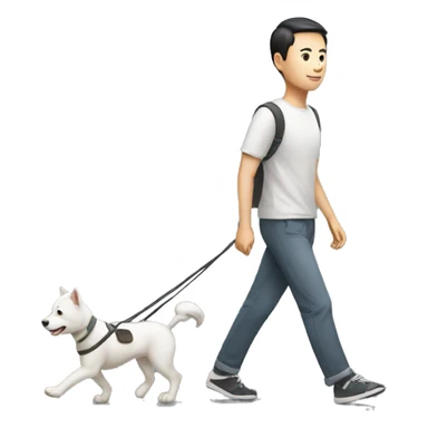 A Chinese man Taking a walk sticker