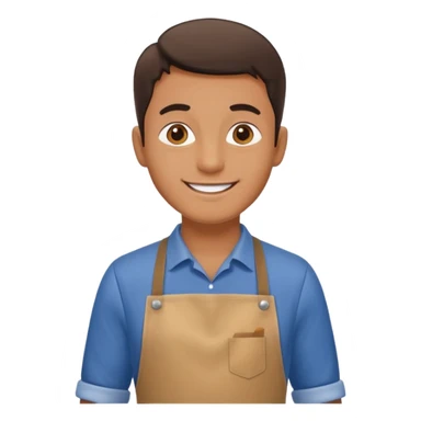 Happy man working in a supermarket sticker