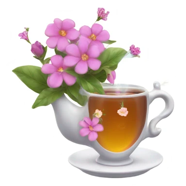 magic tea with flowers  sticker