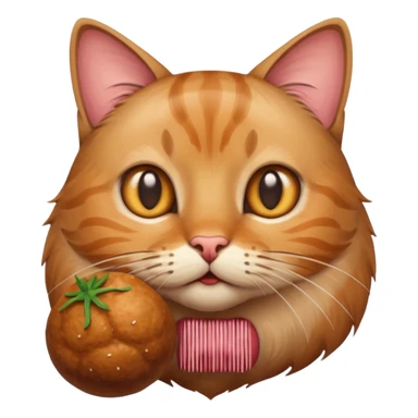 Katze mit einer großen Frikadelle sticker