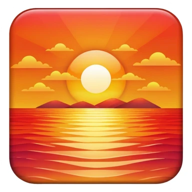 sunset over ocean sticker