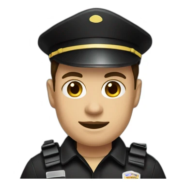 brunette security guard with black clothe sticker