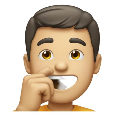 Happy guy butting his finger on his nose sticker