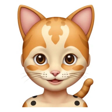 polka dots human body and cat face one face only sticker