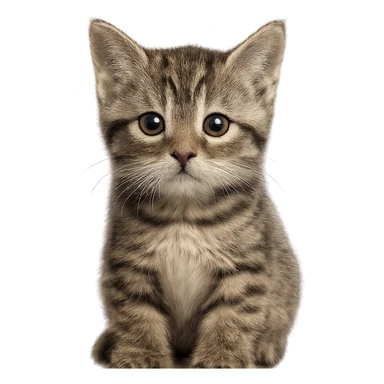 A kitten with a puppy-like gaze sticker