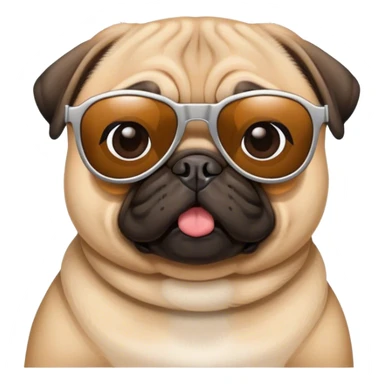 Dog race pug with sunglasses  sticker