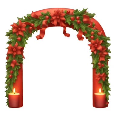 Red Christmas candle arch   sticker