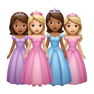 girls in a princess dress sticker
