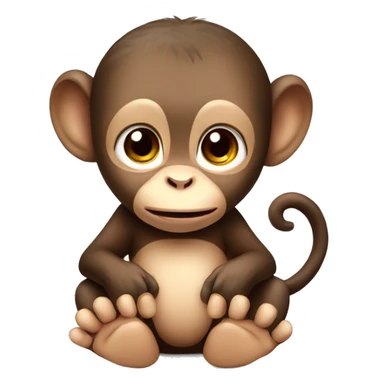 Cute baby monkey with hands over mouth sticker