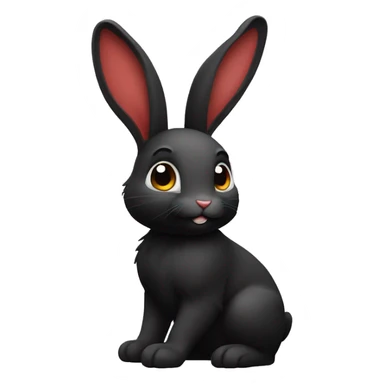 Lapin noir avec des cœur dans les yeux  sticker