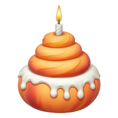 Peach covered with whipped cream and a birthday candle on it sticker